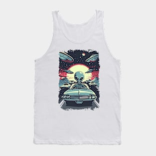 area 51, aliens, resident alien, abduction, alien invasion, ufo, sci fi, extraterrestrial, space, roswell, flying saucer, ufos Tank Top